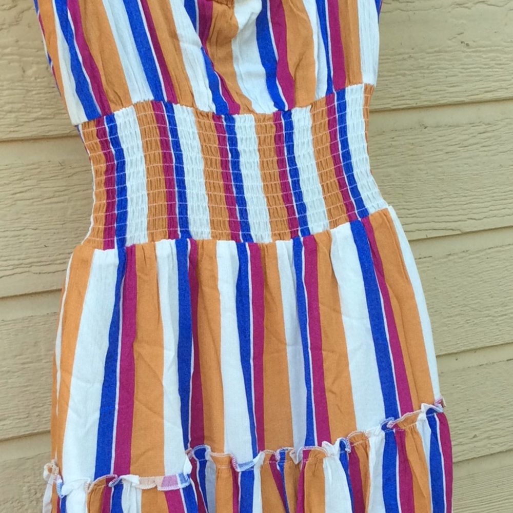 Stripe Design Smocked Tiered Dress - Picture 7 of 9